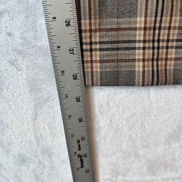 Reformation womens brown Franklin Tartan Plaid wide leg pants trousers size 0 - Picture 6 of 10